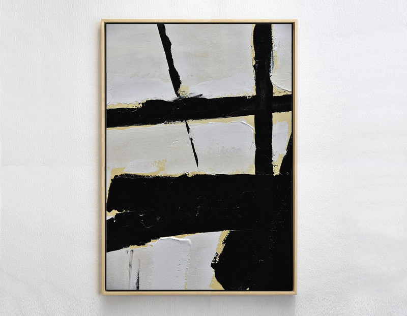Abstract Painting Extra Large Canvas Art,Minimalist Painting On Canvas, Palette Knife Vertical Minimal Art - Textured Painting Canvas Art